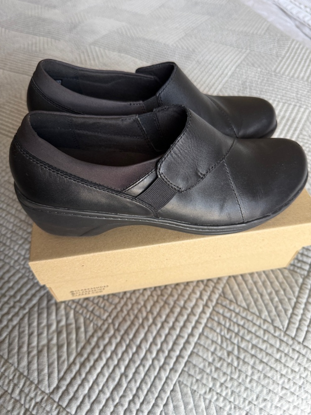 Clark’s “Grasp High” Anti Skid Black Leather Slip-On